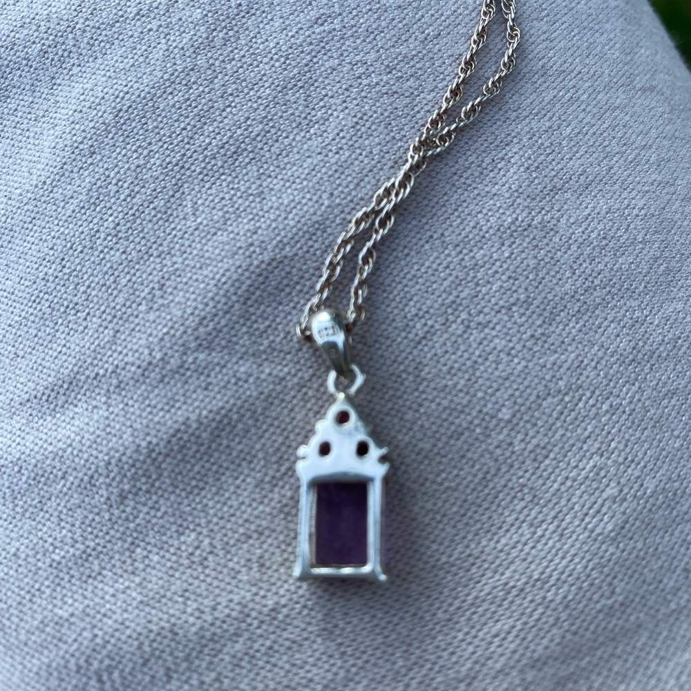 Sterling Amethyst And Ruby Pendant - image 8